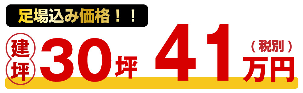 足場込み価格建坪30坪41万円(税別)